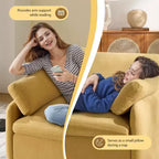 Fauteuil d'appoint moderne surdimensionné GDFStudio Oliver en chenille avec assise profonde extra-large et oreillers