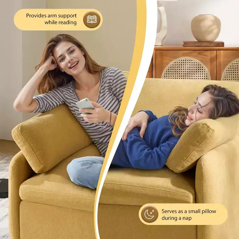 Fauteuil d'appoint moderne surdimensionné GDFStudio Oliver en chenille avec assise profonde extra-large et oreillers