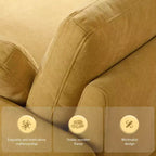 Fauteuil d'appoint moderne surdimensionné GDFStudio Oliver en chenille avec assise profonde extra-large et oreillers