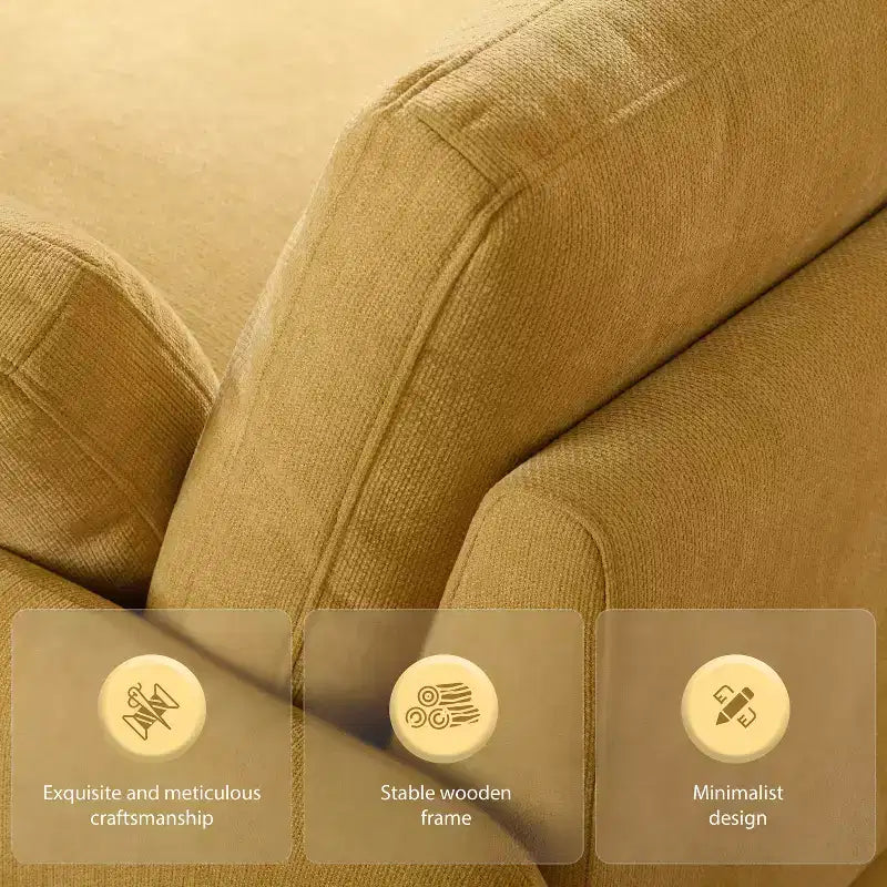 Fauteuil d'appoint moderne surdimensionné GDFStudio Oliver en chenille avec assise profonde extra-large et oreillers