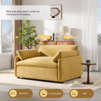 Fauteuil d'appoint moderne surdimensionné GDFStudio Oliver en chenille avec assise profonde extra-large et oreillers