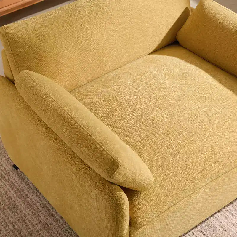 Fauteuil d'appoint moderne surdimensionné GDFStudio Oliver en chenille avec assise profonde extra-large et oreillers