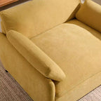 Fauteuil d'appoint moderne surdimensionné GDFStudio Oliver en chenille avec assise profonde extra-large et oreillers