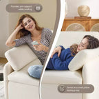 Fauteuil d'appoint moderne surdimensionné GDFStudio Oliver en chenille avec assise profonde extra-large et oreillers