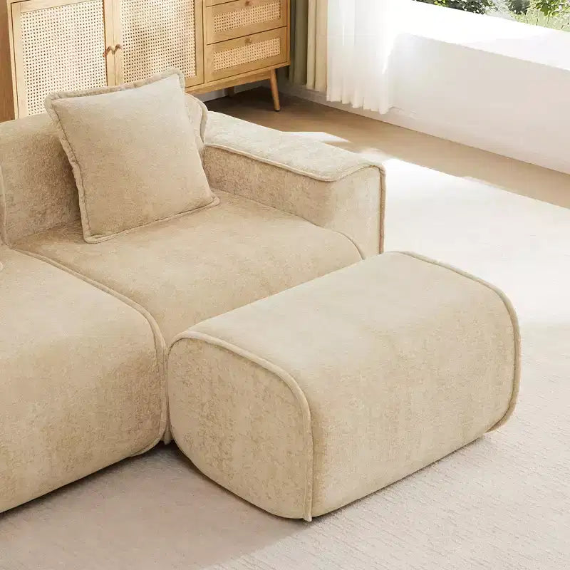 TUYOHW Pouf modulaire moderne 30L avec mousse haute résilience, repose-pieds ottoman en velours de luxe pour salon et chambre à coucher