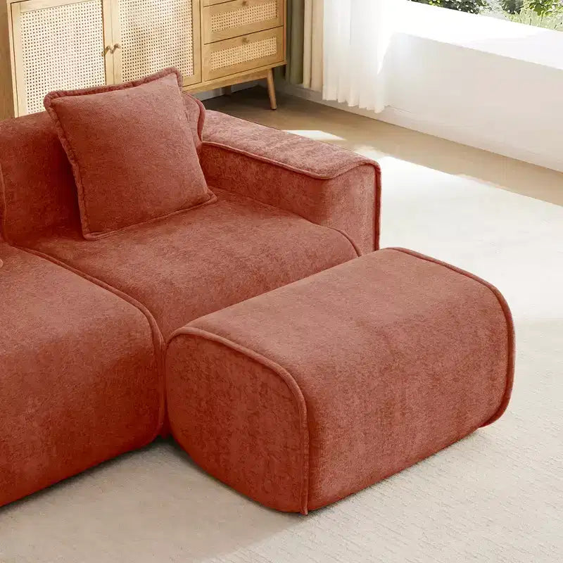 TUYOHW 30L Modern Modular Ottoman with High Resilience Foam,Luxury Velvet Footrest Ottoman for Living Room and Bedroom