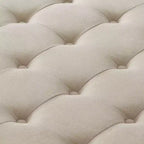 TUYOHW 30 Grand Pouf de Rangement Design capitonné, Repose-Pieds rembourré en Lin Doux pour Salon, Rivets décoratifs, Capacité de 136 kg