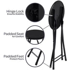 Lot de 2 tabourets de bar pliants Lavish Home, tabourets robustes de 45,7 cm avec capacité de 102 kg et sièges rembourrés pour dortoir, salle de loisirs ou salle de jeux