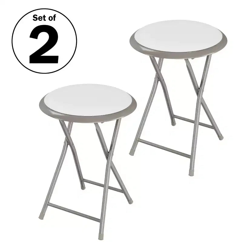 Lot de 2 tabourets de bar pliants Lavish Home, tabourets robustes de 45,7 cm avec capacité de 102 kg et sièges rembourrés pour dortoir, salle de loisirs ou salle de jeux