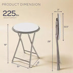 Lot de 2 tabourets de bar pliants Lavish Home, tabourets robustes de 45,7 cm avec capacité de 102 kg et sièges rembourrés pour dortoir, salle de loisirs ou salle de jeux