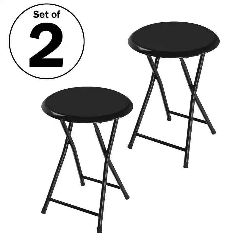 Lot de 2 tabourets de bar pliants Lavish Home, tabourets robustes de 45,7 cm avec capacité de 102 kg et sièges rembourrés pour dortoir, salle de loisirs ou salle de jeux