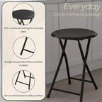 Lot de 2 tabourets de bar pliants Lavish Home, tabourets robustes de 45,7 cm avec capacité de 102 kg et sièges rembourrés pour dortoir, salle de loisirs ou salle de jeux