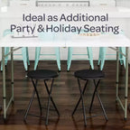 Lot de 2 tabourets de bar pliants Lavish Home, tabourets robustes de 45,7 cm avec capacité de 102 kg et sièges rembourrés pour dortoir, salle de loisirs ou salle de jeux