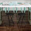 Lavish Home Set of 2 Folding Bar Stools, Heavy-Duty 18 in. Stools with 225lb Capacity and Padded Seats for Dorm, Recreation or Game Room