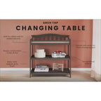 Table à langer pour bébé Child Craft Arch Top, avec matelas résistant à l'eau et sangle de sécurité, kit anti-basculement inclus pour éviter les chutes, finition sécuritaire pour bébé