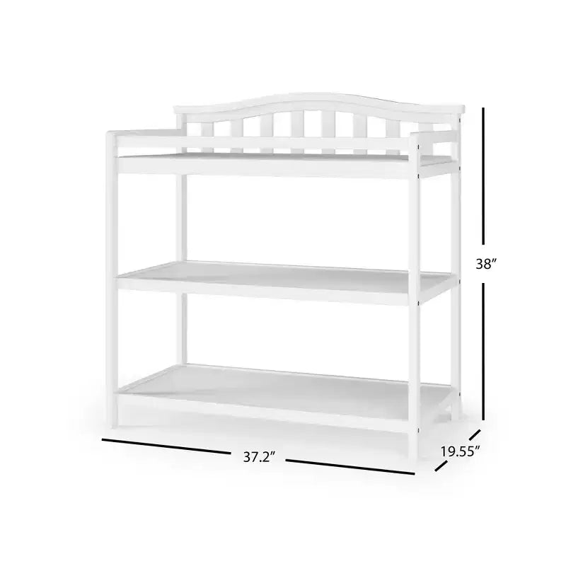 Table à langer pour bébé Child Craft Arch Top, avec matelas résistant à l'eau et sangle de sécurité, kit anti-basculement inclus pour éviter les chutes, finition sécuritaire pour bébé