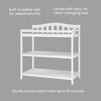 Table à langer pour bébé Child Craft Arch Top, avec matelas résistant à l'eau et sangle de sécurité, kit anti-basculement inclus pour éviter les chutes, finition sécuritaire pour bébé