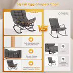 Fauteuil à bascule - Fauteuils à bascule d'extérieur surdimensionnés avec repose-pieds, Fauteuil à bascule œuf Papasan d'intérieur pour chambre à coucher, salon, véranda, jardin, pelouse