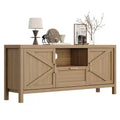 TV Stand for 65 Inch TV, Farmhouse TV Console Table for Living Room, Tall Entertainment Center with Double Barn Doors for Bedroom