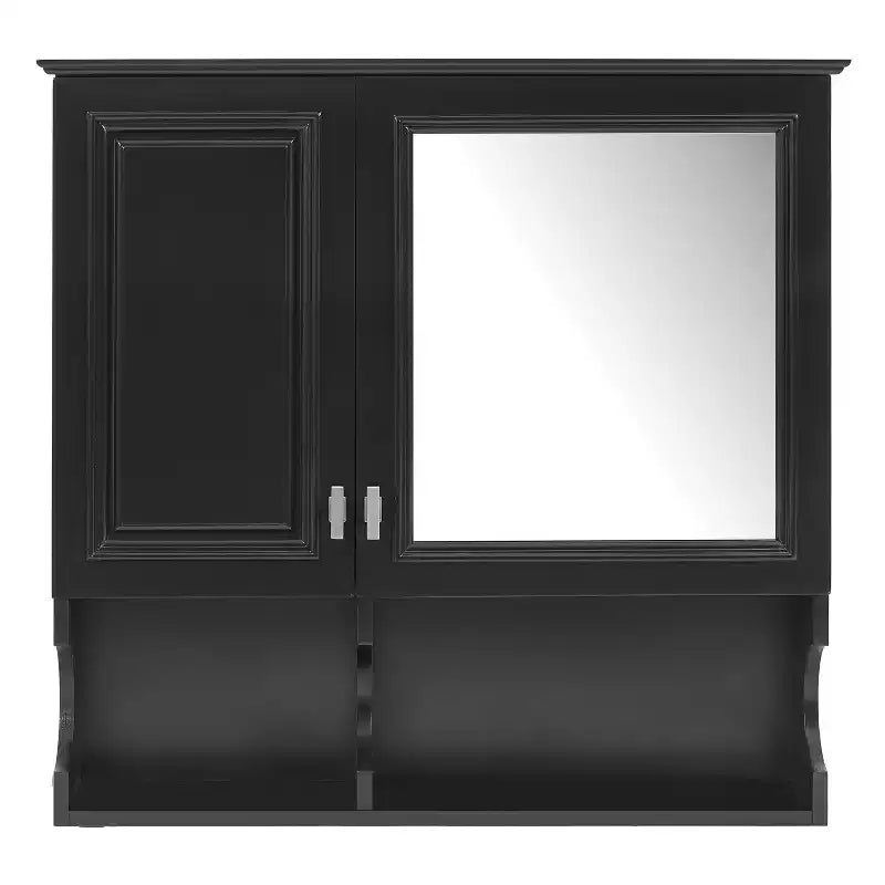 Meuble haut de salle de bain CASAINC 30'' avec miroir, étagères ouvertes, portes et étagère réglable