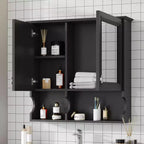 Meuble haut de salle de bain CASAINC 30'' avec miroir, étagères ouvertes, portes et étagère réglable