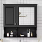 CASAINC 30'' Mirror Medicine Cabinet with Open Shelves, Doors & Adjustable Shelf for Bathroom Storage