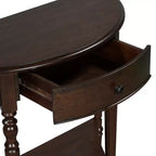 GDFStudio Malory Table console demi-lune de ferme 39 po avec tiroir et étagère