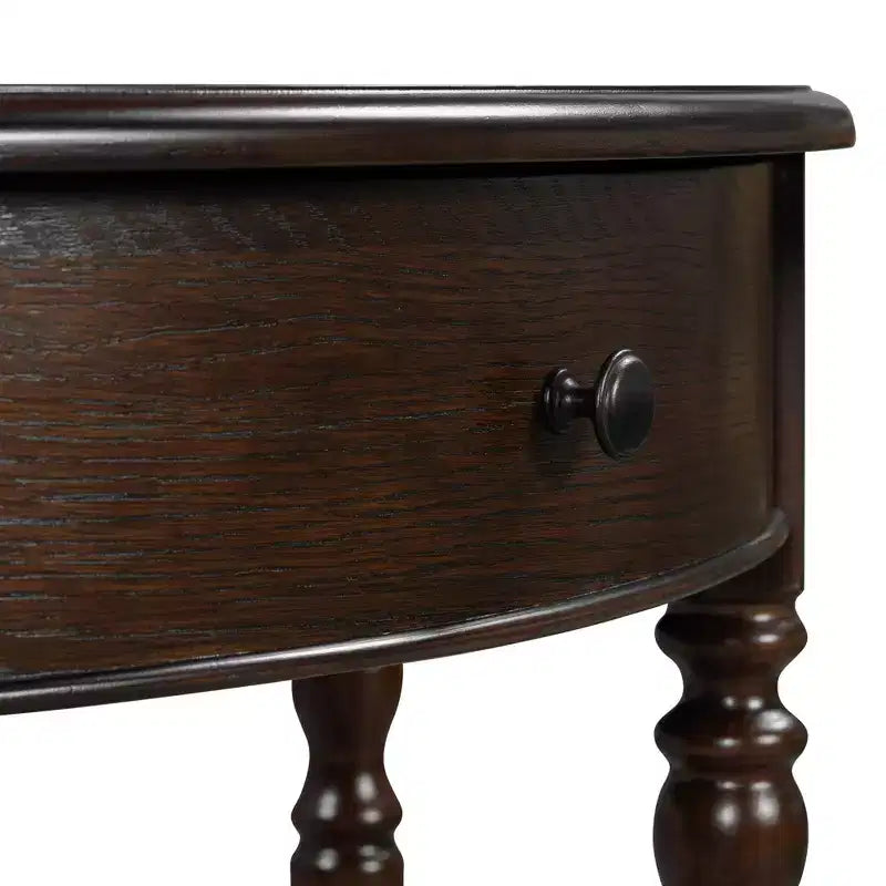 GDFStudio Malory Table console demi-lune de ferme 39 po avec tiroir et étagère