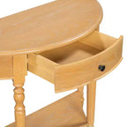 GDFStudio Malory Table console demi-lune de ferme 39 po avec tiroir et étagère