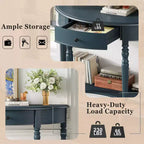 GDFStudio Malory Table console demi-lune de ferme 39 po avec tiroir et étagère