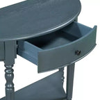 GDFStudio Malory Table console demi-lune de ferme 39 po avec tiroir et étagère