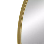Miroir Mural Décoratif Arqué 33 x 31 Pouces avec Cadre en Fer Doré