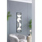 Miroir mural en métal noir perlé de 120 cm