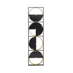 Miroir mural en métal noir perlé de 120 cm