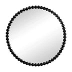 Miroir mural rond de 32 pouces avec cadre en métal perlé