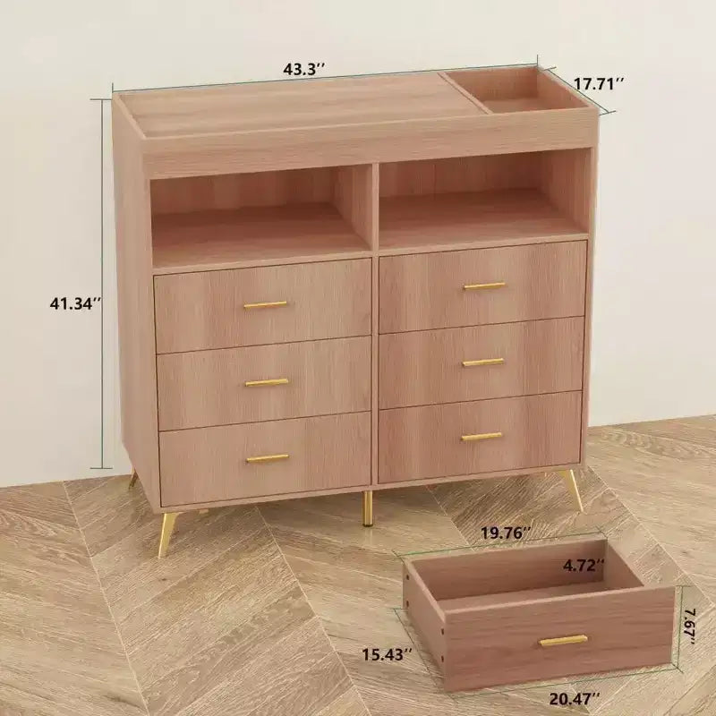 Acekool Commode à Langer avec Tiroirs Pieds en Métal Meuble de Rangement pour Chambre de Bébé