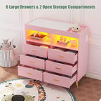 Acekool Commode à Langer avec Tiroirs Pieds en Métal Meuble de Rangement pour Chambre de Bébé