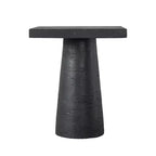 Black Square Side Table with Pedestal Base 20x20x24