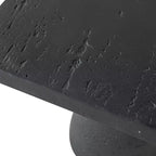 Table d'appoint carrée noire avec base piédestal 20x20x24