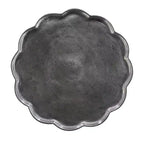 Table d'appoint motif feuille finition argent antique 42,9x42,9x50 cm