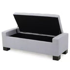 TUYOHW Pouf de rangement rectangulaire avec coussin rembourré épais, banc d'entrée avec charnières à pression, bout de lit