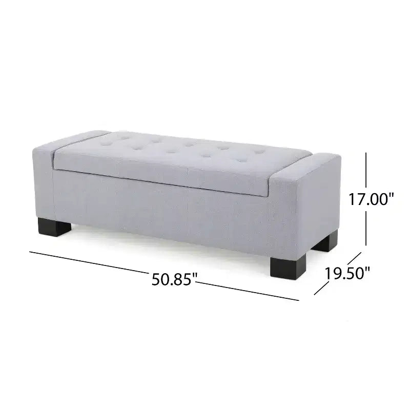 TUYOHW Pouf de rangement rectangulaire avec coussin rembourré épais, banc d'entrée avec charnières à pression, bout de lit