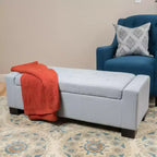 TUYOHW Rectangular Storage Ottoman with Thick Padding Cushion, Entryway Bench with Pressure Hinges, End of Bed Bench
