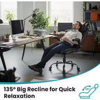 Chaise de Bureau Ergonomique avec Support Lombaire à Ressorts Ensachés - Fauteuil de Direction en Cuir, Appuie-tête Réglable, Accoudoirs Relevables, Chaise Inclinable pour Ordinateur
