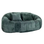 Canapé Pouf Grand Dossier Okak,Pouf Fauteuil de Relaxation 2 Places de 150 cm avec Garnissage en Mousse à Mémoire de Forme,Canapé Confortable pour Salon Chambre