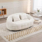 Okak High Back Bean Bag Sofa,59 Inch 2-Seater Lounger Beanbag Chair with Memory Foam Fill,Comfy Couch for Living Room Bedroom