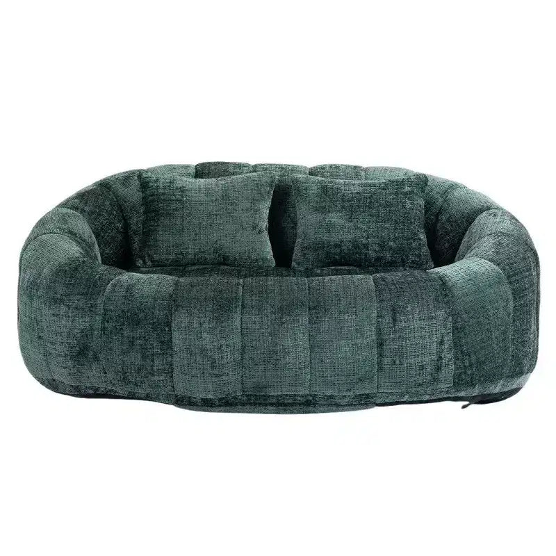 Canapé Pouf Grand Dossier Okak,Pouf Fauteuil de Relaxation 2 Places de 150 cm avec Garnissage en Mousse à Mémoire de Forme,Canapé Confortable pour Salon Chambre