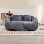 Canapé Pouf Grand Dossier Okak,Pouf Fauteuil de Relaxation 2 Places de 150 cm avec Garnissage en Mousse à Mémoire de Forme,Canapé Confortable pour Salon Chambre