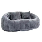Canapé Pouf Grand Dossier Okak,Pouf Fauteuil de Relaxation 2 Places de 150 cm avec Garnissage en Mousse à Mémoire de Forme,Canapé Confortable pour Salon Chambre