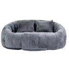 Canapé Pouf Grand Dossier Okak,Pouf Fauteuil de Relaxation 2 Places de 150 cm avec Garnissage en Mousse à Mémoire de Forme,Canapé Confortable pour Salon Chambre